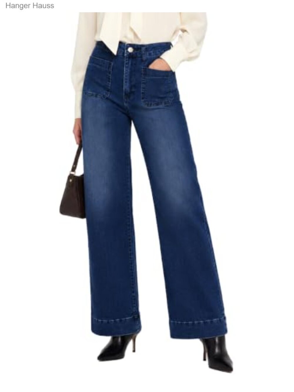 Tall Wide Leg High Waisted Stretch Jeans 32" 34" Inseam
